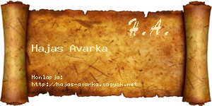 Hajas Avarka névjegykártya